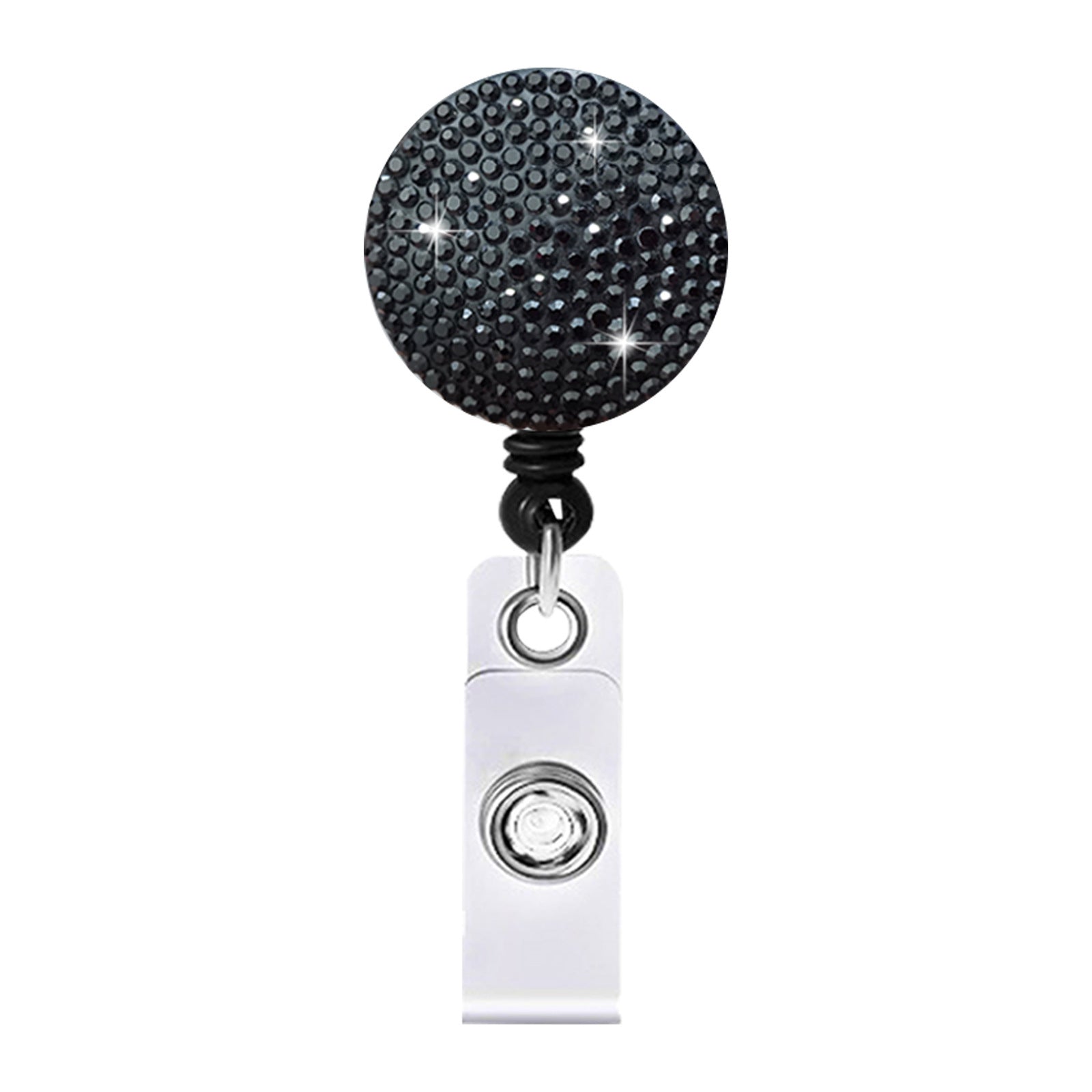 Wholesale Circular Colored Rhinestone Easy To Pull ABS Rotatable Telescopic Keychain